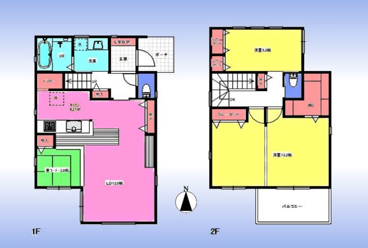 間取り 土地面積100.1m2、建物面積96.05m2