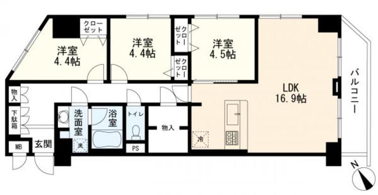 間取り 間取図　３ＬＤＫ