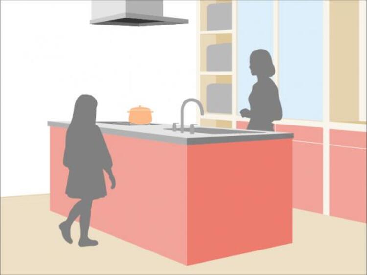 その他 対面カウンターキッチン　キッチンは、ご家族との会話が楽しめる対面カウンタータイプを採用。リビングで遊ぶお子様の様子をうかがいながらお料理もできます。