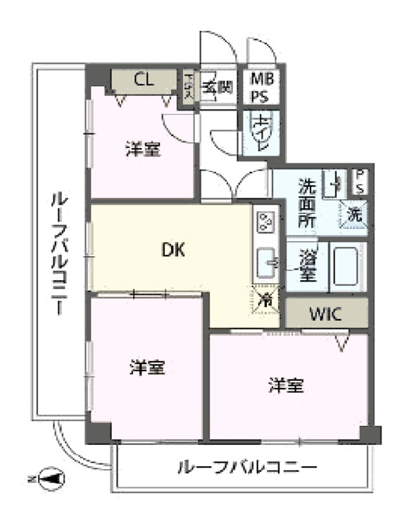 その他 3DK、専有面積54.08m2