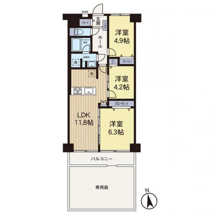 間取り 【間取図】時間のゆとりと空間、暖かな陽光がもたらす光と風を独占してください。ここから新しい暮らしが始まります。