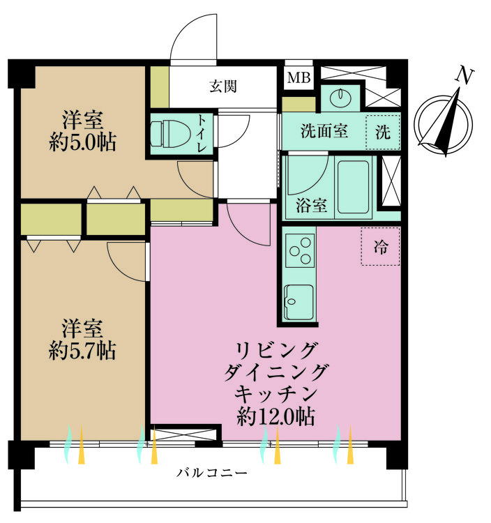 その他 2LDK、専有面積50.41m2