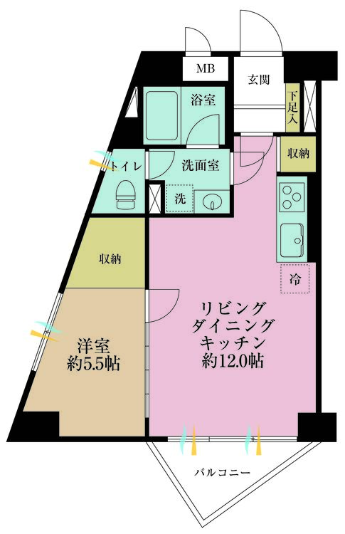 その他 1LDK、専有面積40?、バルコニー面積3.6?
