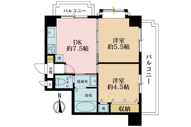 その他 2DK、専有面積39.07m2