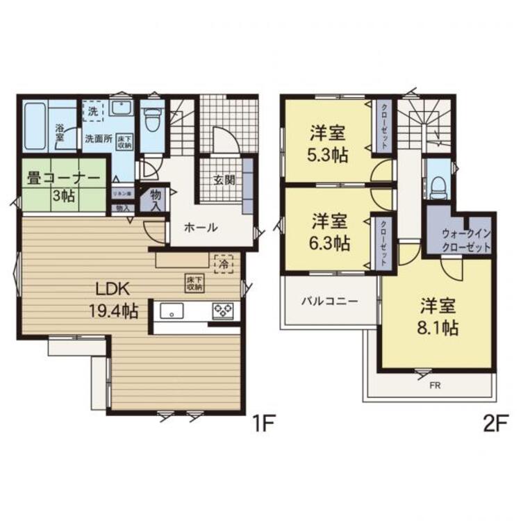 間取り 【間取り図】大型3LDK＋畳コーナー付き住宅♪