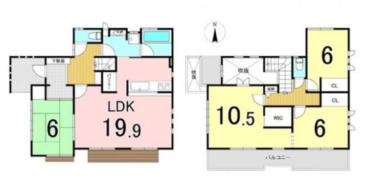 間取り 玄関口には吹き抜けもあり明るく開放的な感じのお家です