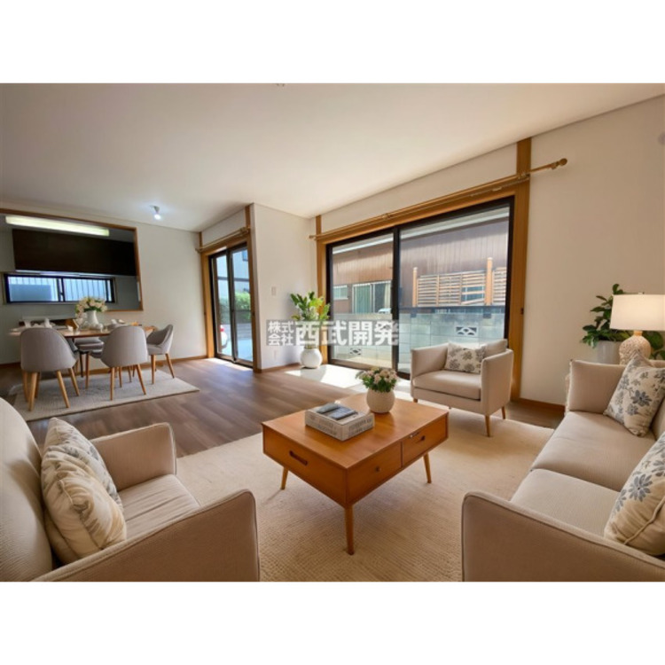 居間 【配置してある家具や小物はCGによるイメージです。】