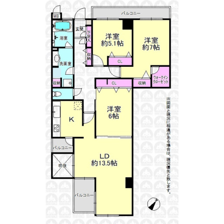 間取り 空室ですのでお気軽にご見学出来ます！