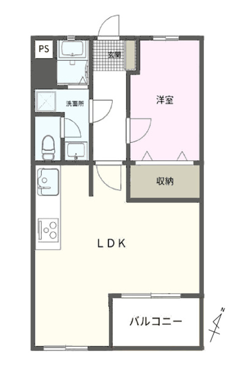 その他 1LDK、専有面積50.22m2、バルコニー面積3.8m2