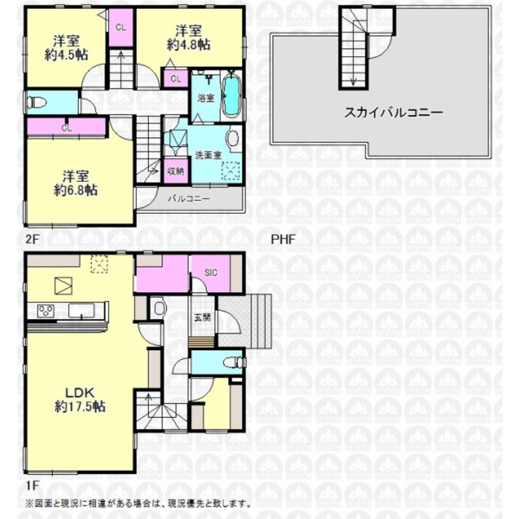 間取り スカイバルコニーのあるご住宅！