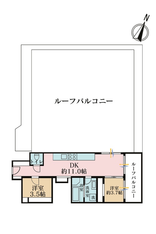 その他 1DK+S（納戸）、専有面積50.07m2、バルコニー面積10.03m2