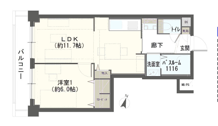 その他 1LDK、専有面積41.38?