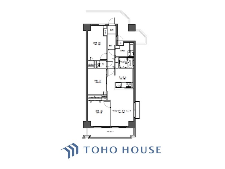 間取り 【house the light is illuminat】採光と風 家事導線も比較的良好で、風通しの良さで過ごしやすい麗(うら)らかな気分にさせてくれるリビング