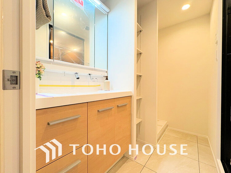 洗面 清潔感のある洗面室