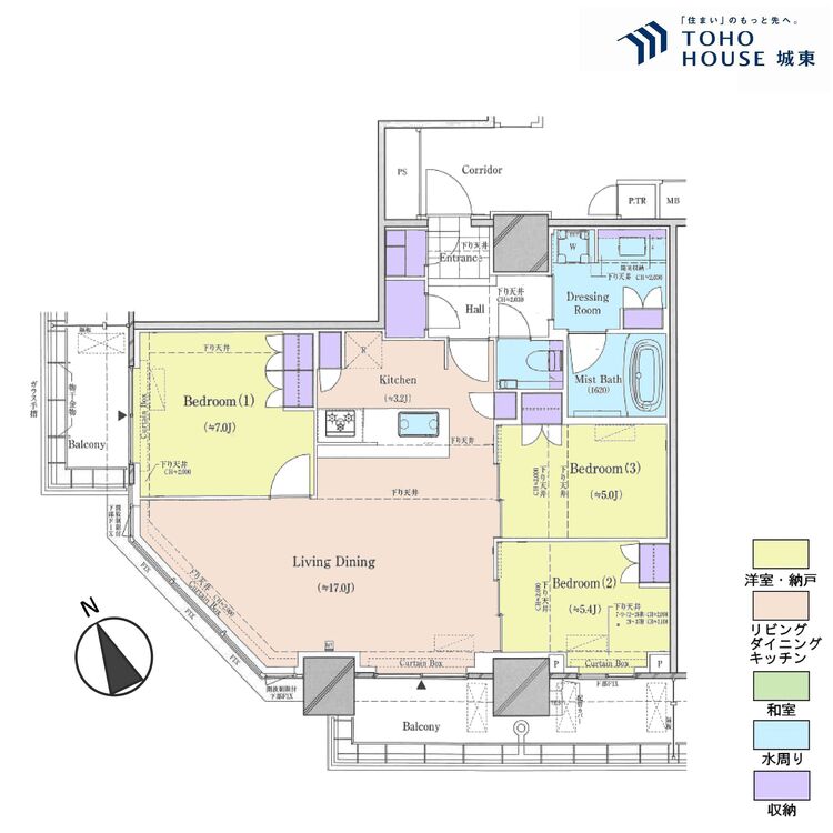 間取り ３ＬＤＫ、専有面積８３．０３平米