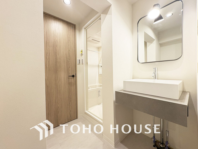 洗面 清潔感のある洗面室