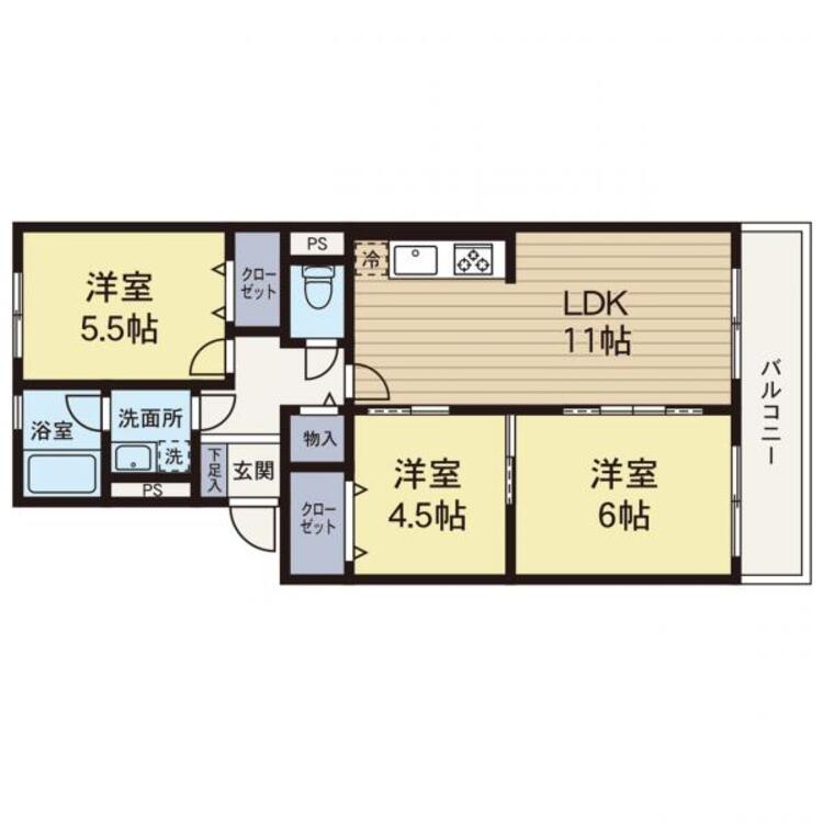 間取り 【間取り】時間のゆとりと空間、爽やかな陽光がもたらす光と風を贅沢なまでに感じる暮らしがここに始まります。
