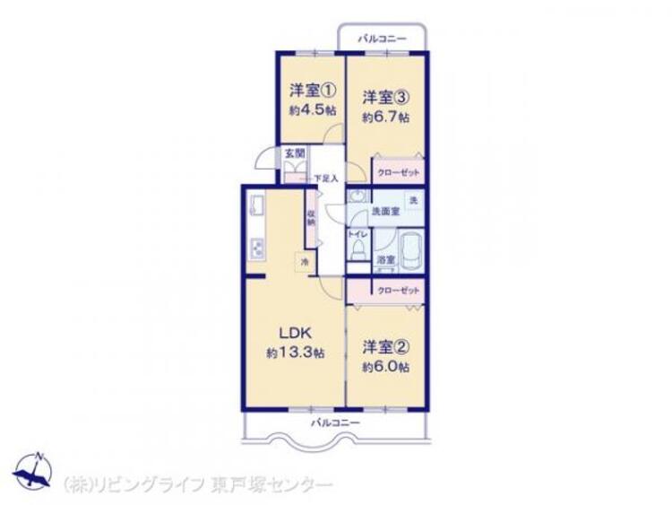間取り 間取図　3LDK
