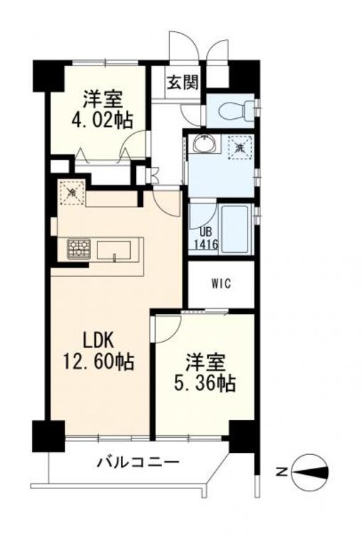 間取り ２ＬＤＫ＋ＷＩＣ