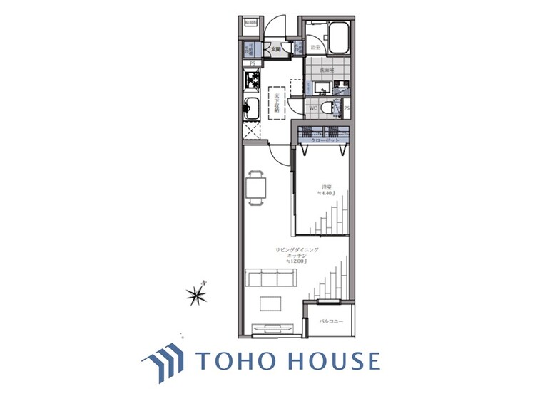 間取り とても伸びやかな印象を受ける邸です。陽当たりの良さと開放感の他に、ここにもこんななるほどが。そんな使う方の親身になって創られたお家は、日々の生活を笑顔溢れるものにしてくれる筈。