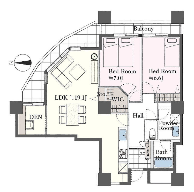 その他 2LDK+S（納戸）、専有面積79.77m2、バルコニー面積13.22m2