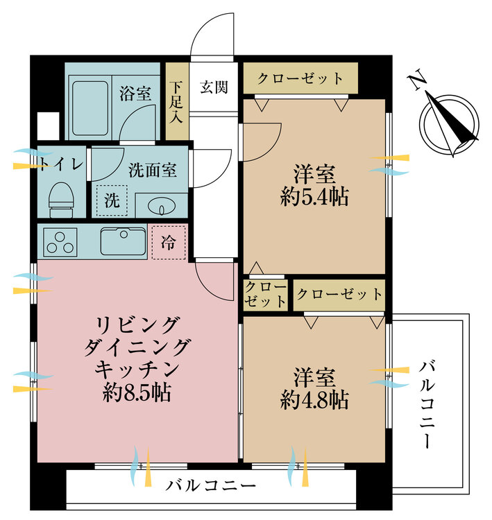 その他 2LDK、専有面積46.61m2