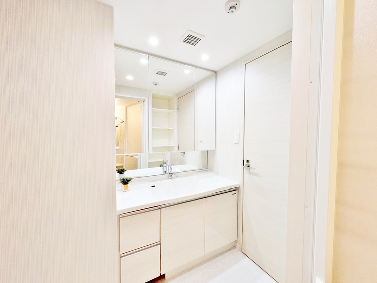 洗面 何かと物が増える場所だからこそ、スッキリと見映えの良い空間に。