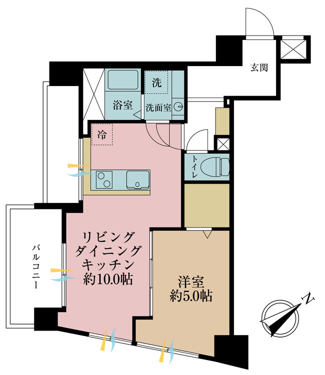 その他 1LDK、専有面積35.01m2、バルコニー面積4.5m2