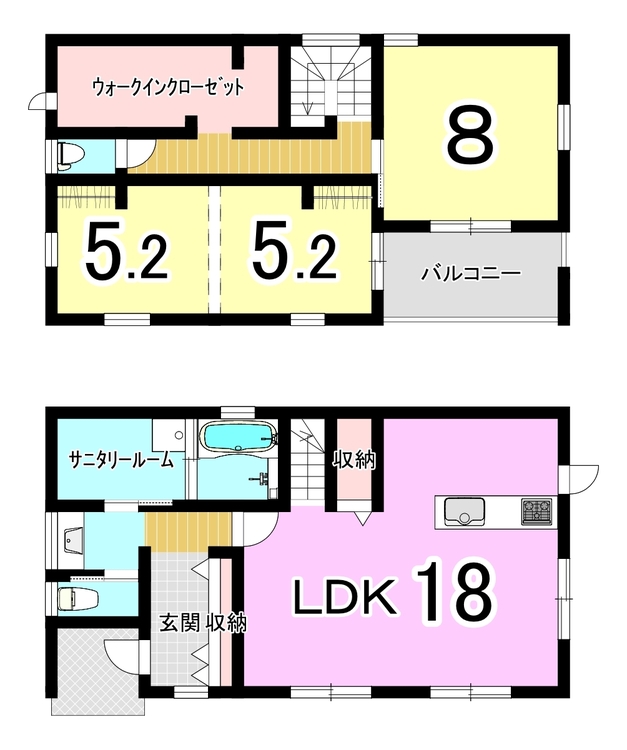 間取り 【3LDK+ウォークインクローゼット】