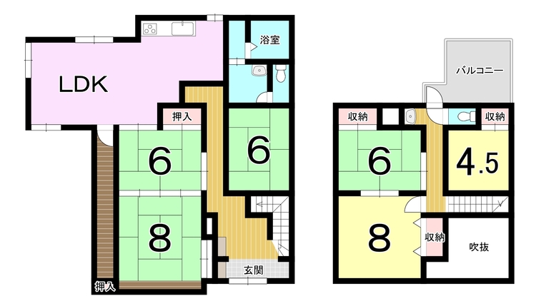 間取り 6LDK建物面積165.77m2(50.14坪)
