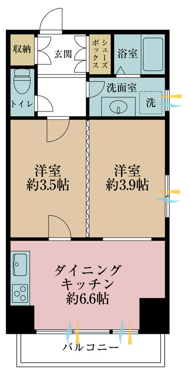 その他 2DK、専有面積44.4m2