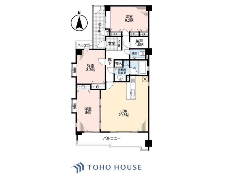 間取り 【house the light is illuminat】採光と風 家事導線も比較的良好で、風通しの良さで過ごしやすい麗(うら)らかな気分にさせてくれるリビング