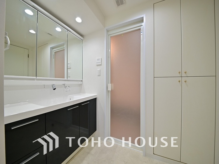 洗面 豊富な収納スペース、身支度のしやすい洗面所