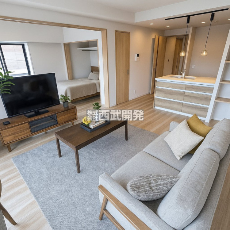 居間 配置してある家具や小物はCGによるイメージです