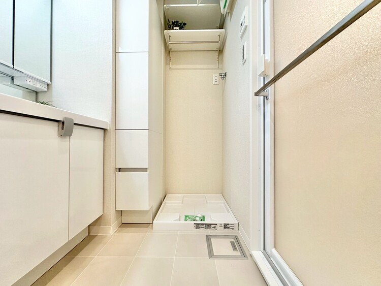 洗面 十分な広さの脱衣所。