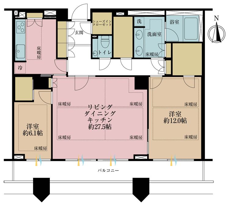 その他 2LDK、専有面積116.65m2、バルコニー面積15.16m2