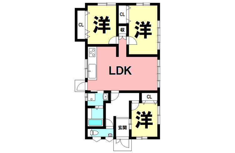 間取り 3LDK、リフォーム済み【建物面積80.50m2(24.35坪)】