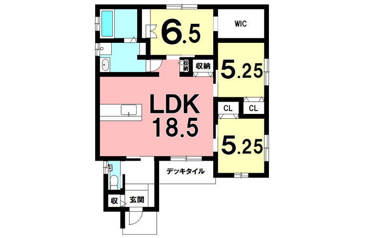 間取り 3LDK、ウォークインクローゼット、太陽光・蓄電池【建物面積84.46m2(25.54坪)】