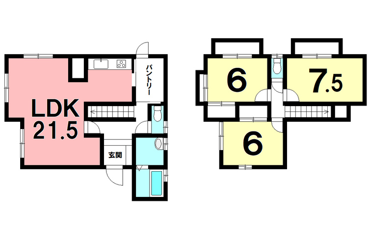 間取り 3LDK【建物面積101.02m2(30.55坪)】令和4年3月に室内のリフォームをしています