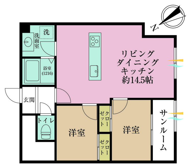 その他 2LDK、専有面積58.39m2