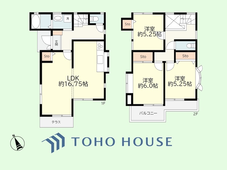 間取り 3LDK　土地面積118.46平米、建物面積82.62平米