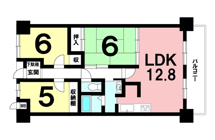 間取り 3LDK【専有面積67.50m2】室内の一部はリフォームをしてあり程度良好なお部屋です♪