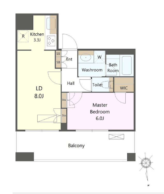 その他 1LDK、専有面積40.62m2、バルコニー面積12.2m2