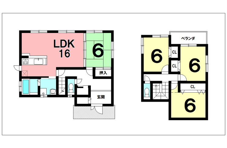 間取り 4LDK、室内程度良好、南庭あり【建物面積105.15m2(31.8坪)】