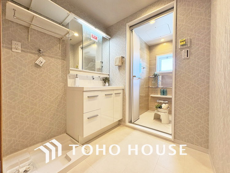 洗面 清潔感のある脱衣場