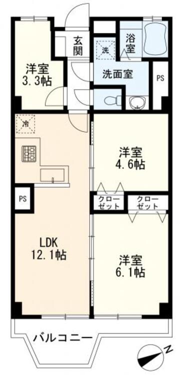 間取り 間取図　３ＬＤＫ