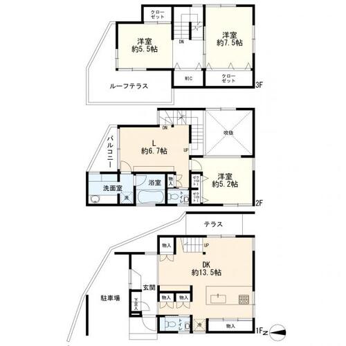 中区打越　中古一戸建ての物件画像