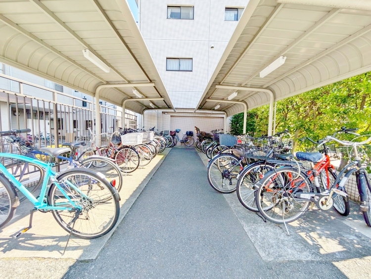 設備 整理整頓された駐輪場で、管理体制の良好さがうかがえます。