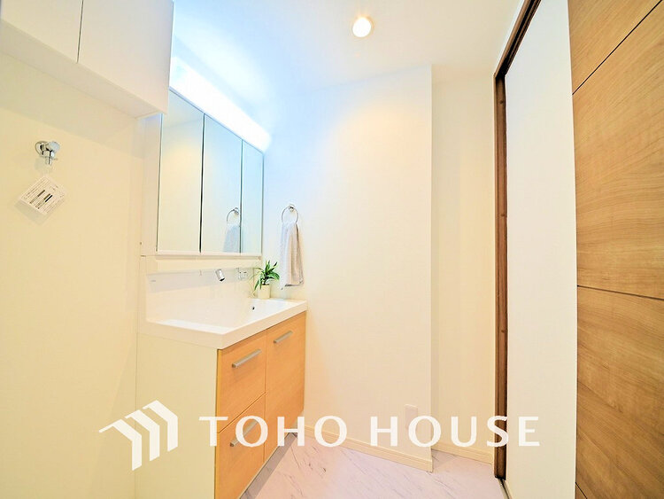 洗面 清潔感のある洗面室