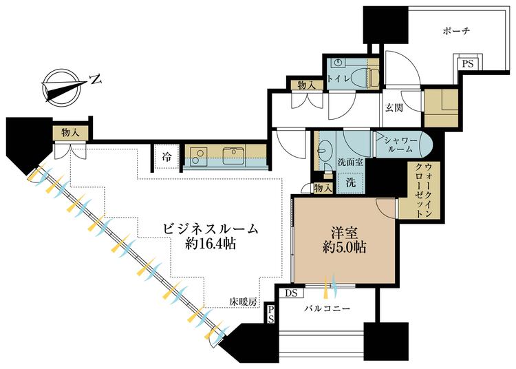その他 1LDK、専有面積54.31m2、バルコニー面積5.5m2